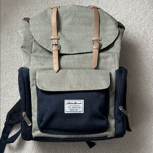 Eddie Bauer Olive and Navy Diaper Backpack